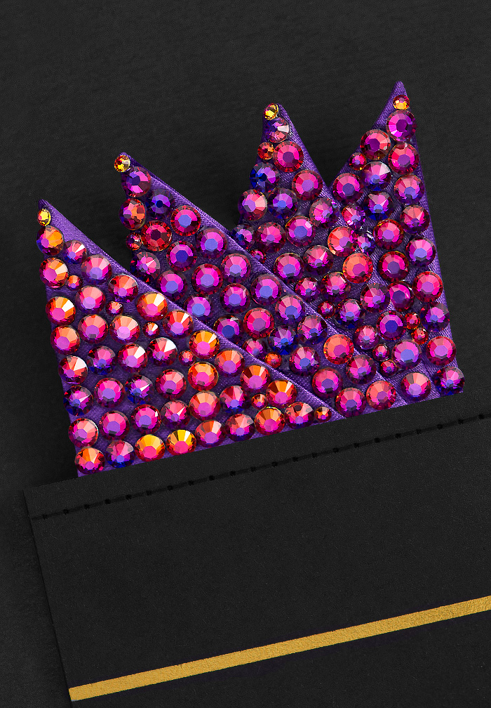 Vito Dance Rhinestone Pocket Square - Volcano