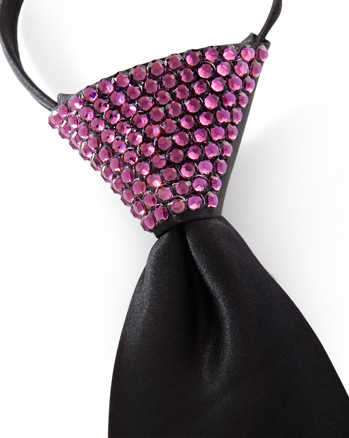 Vito Dance Crystallized Amethyst Zip Tie-Black Tie