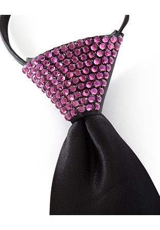 Vito Dance Crystallized Amethyst Zip Tie-Black Tie