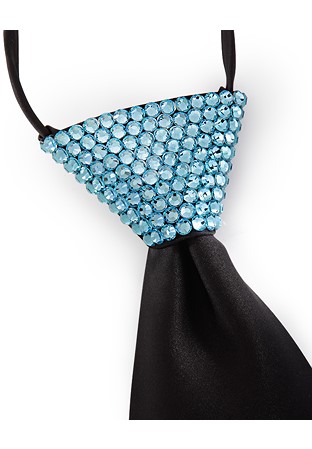 Vito Dance Crystallized Aquamarine Zip Tie-Black Tie