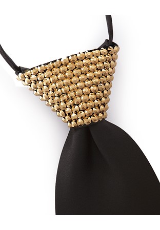 Vito Dance Crystallized Aurum Zip Tie-Black Tie