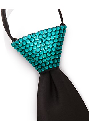 Vito Dance Crystallized Blue Zircon Zip Tie-Black Tie