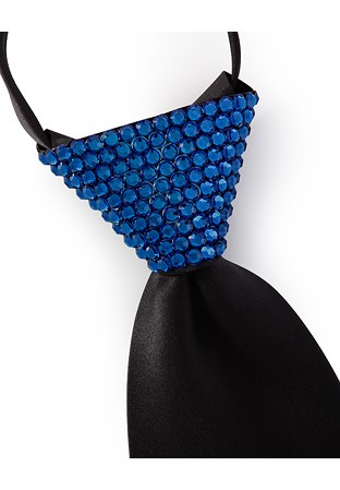 Vito Dance Crystallized Capri Blue Zip Tie-Black Tie