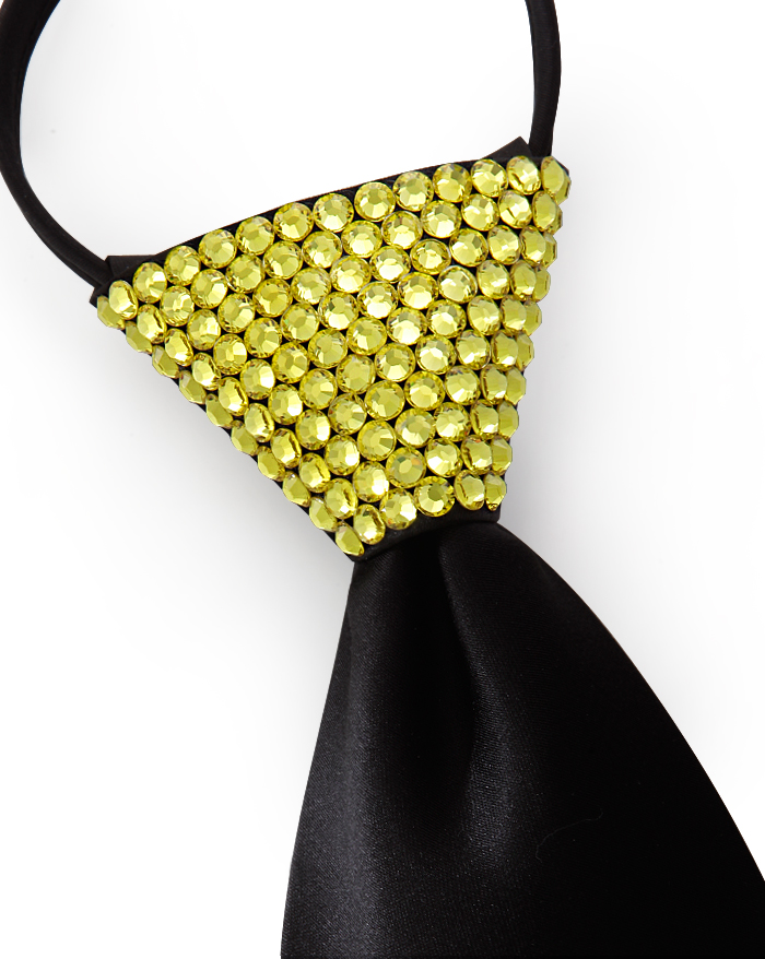 Vito Dance Crystallized Citrine Zip Tie-Black Tie