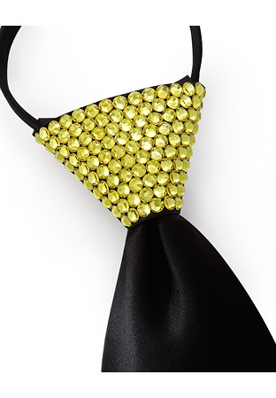 Vito Dance Crystallized Citrine Zip Tie-Black Tie