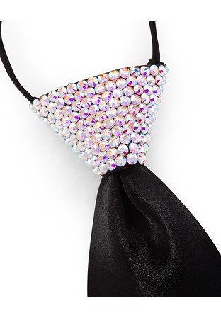 Vito Dance Crystallized Crystal AB Zip Tie-Black Tie