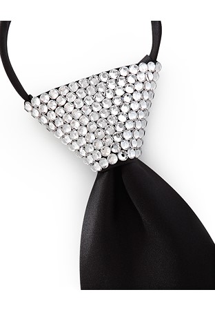 Vito Dance Crystallized Crystal Zip Tie-Black Tie