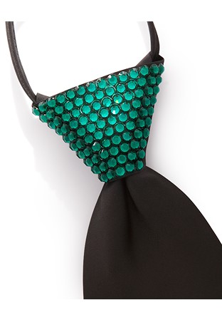 Vito Dance Crystallized Emerald Zip Tie-Black Tie