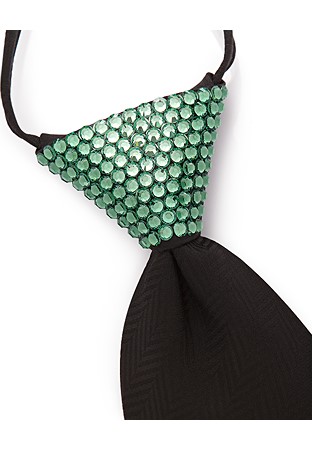 Vito Dance Crystallized Erinite Zip Tie-Black Tie