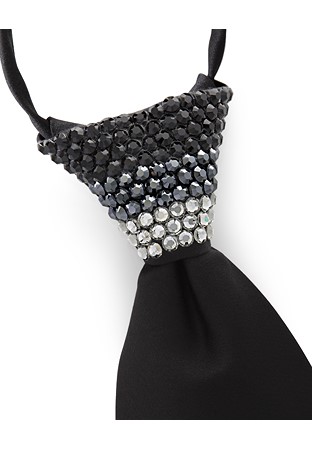 Vito Dance Crystallized Fade Black Zip Tie-Black Tie /Jet, Jet Hematite, Black Diamond