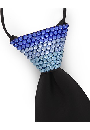Vito Dance Crystallized Fade Ocean Zip Tie-Black Tie/Sapphire, Light Sapphire, Aquamarine