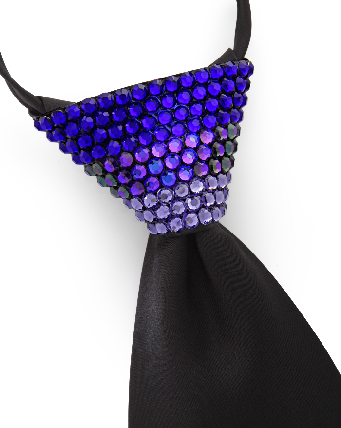 Vito Dance Crystallized Fade Wisteria Zip Tie-Black Tie/Cobalt, Heliotrope, Tanzanite