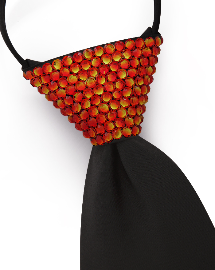 Vito Dance Crystallized Fireopal Zip Tie-Black Tie