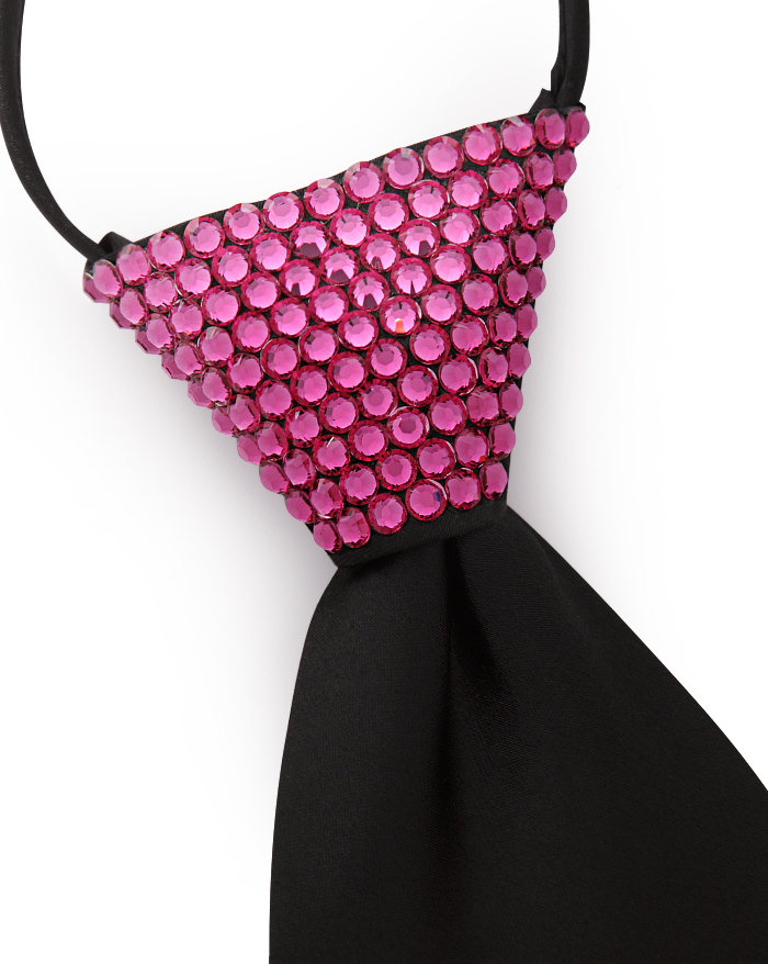 Vito Dance Crystallized Fuchsia Zip Tie-Black Tie