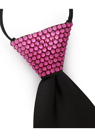 Vito Dance Crystallized Fuchsia Zip Tie-Black Tie