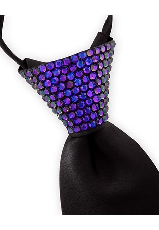 Vito Dance Crystallized Helitrope Zip Tie-Black Tie
