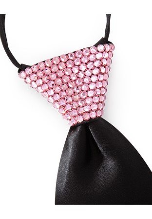 Vito Dance Crystallized Light Rose Zip Tie-Black Tie