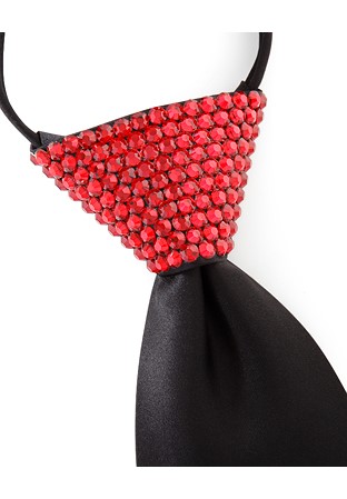 Vito Dance Crystallized Light Siam Zip Tie-Black Tie