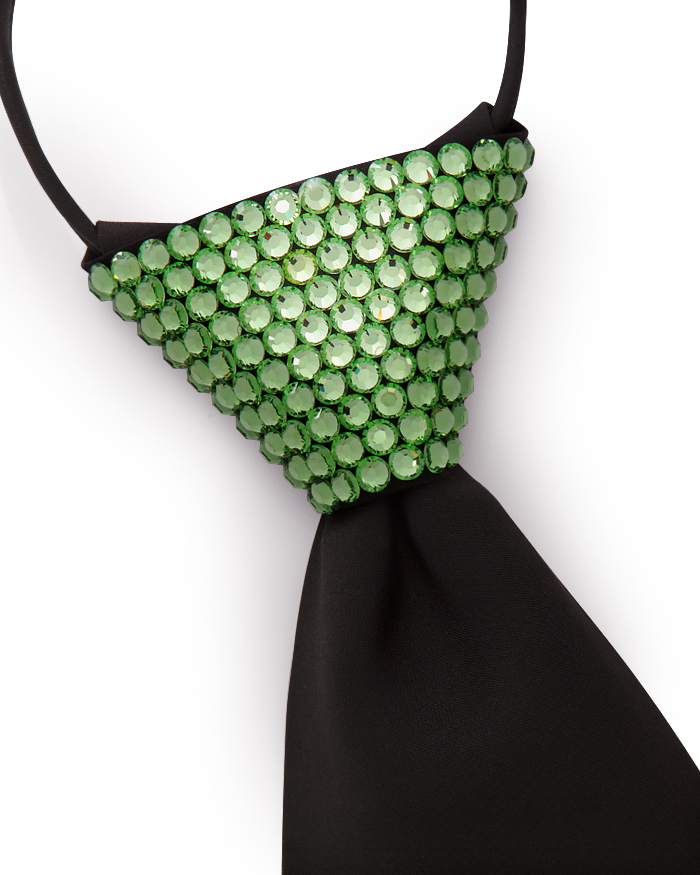 Vito Dance Crystallized Peridot Zip Tie-Black Tie