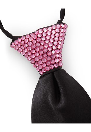 Vito Dance Crystallized Rose Zip Tie-Black Tie
