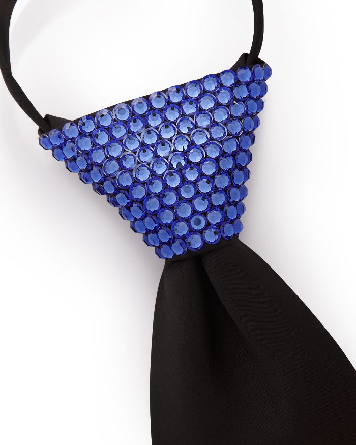 Vito Dance Crystallized Sapphire Zip Tie-Black Tie