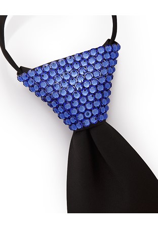 Vito Dance Crystallized Sapphire Zip Tie-Black Tie