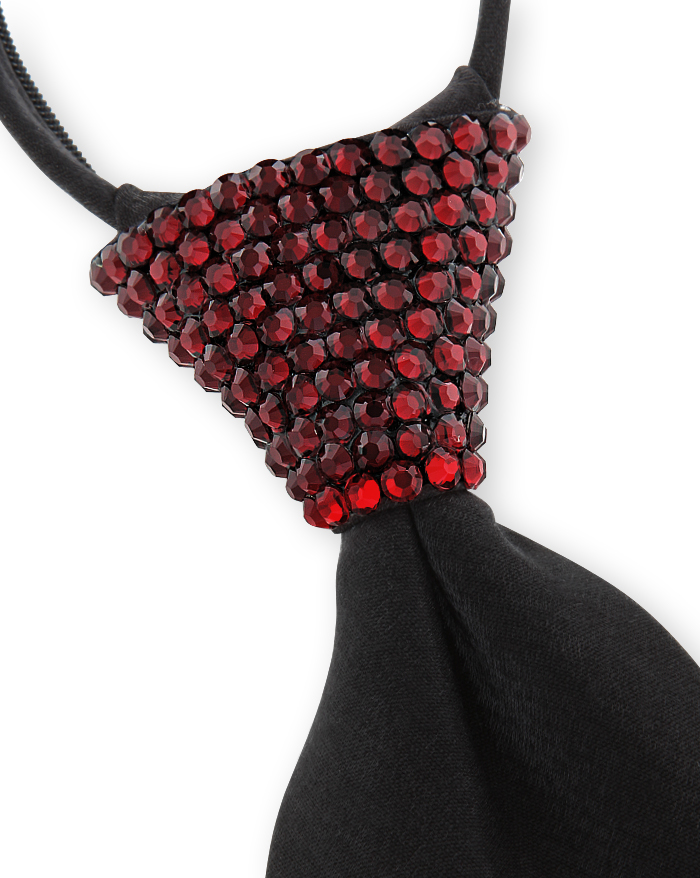 Vito Dance Crystallized Siam Zip Tie-Black Tie