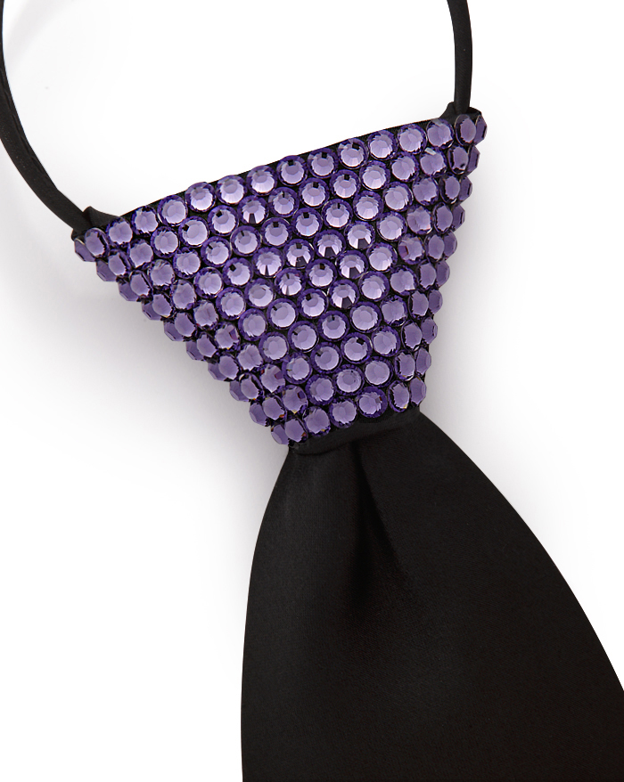 Vito Dance Crystallized Tanzanite Zip Tie-Black Tie