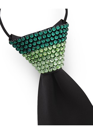 Vito Dance Crystallized Fade Forest Zip Tie-Black Tie/Emerald, Peridot, Chrysolite