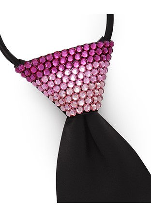 Vito Dance Crystallized Fade Magenta Zip Tie-Black Tie/Fuchsia, Rose, Light Rose