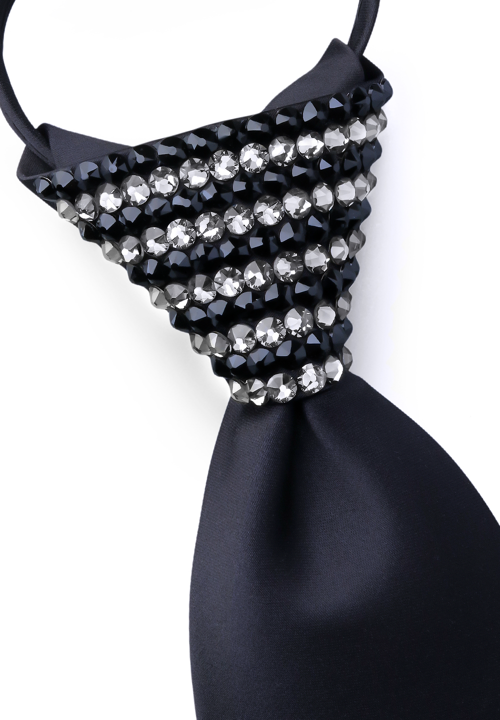 Zip Tie Blk w Rhinestones-Black Diamond & Jet Hematite