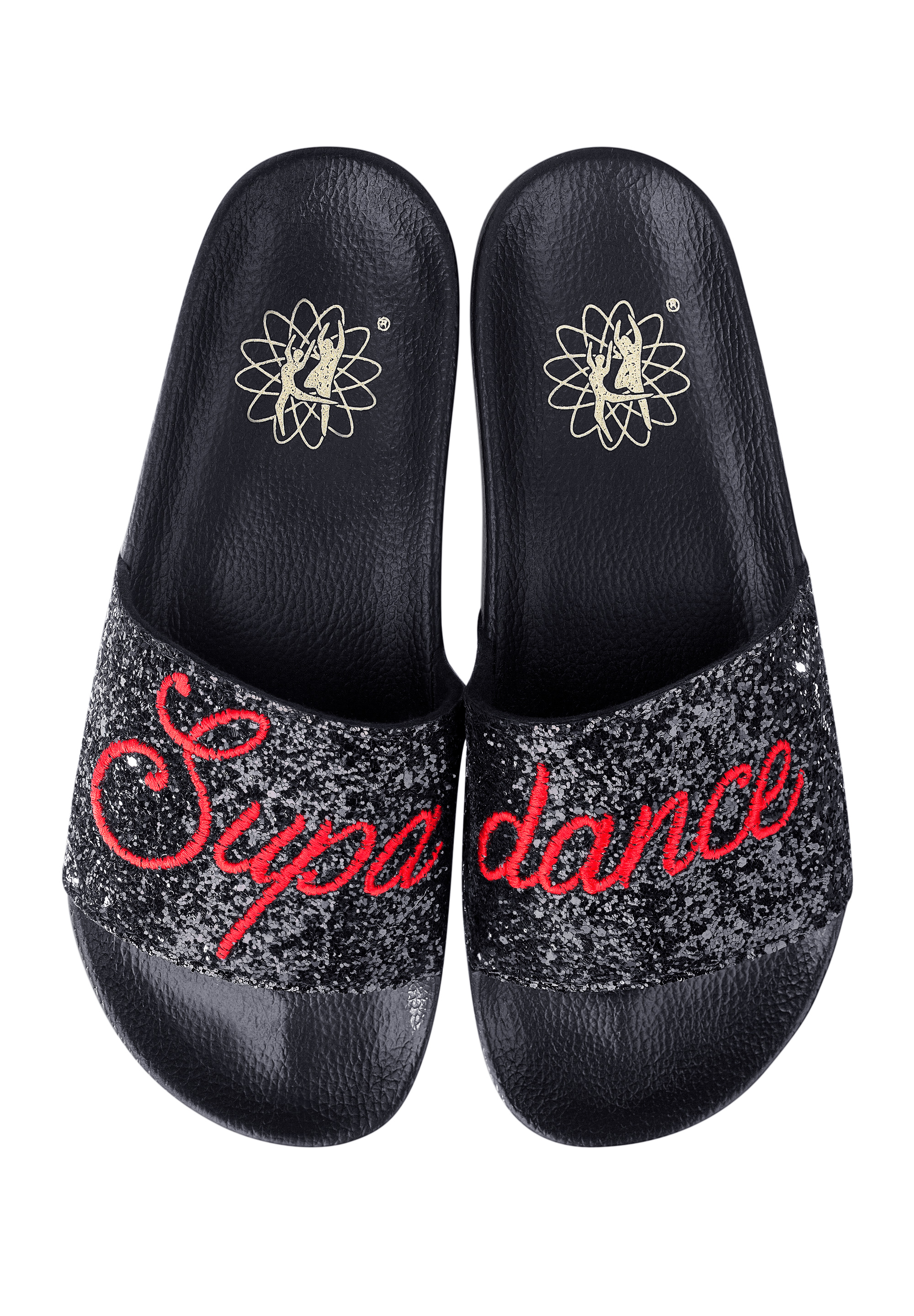 womens slides glitter