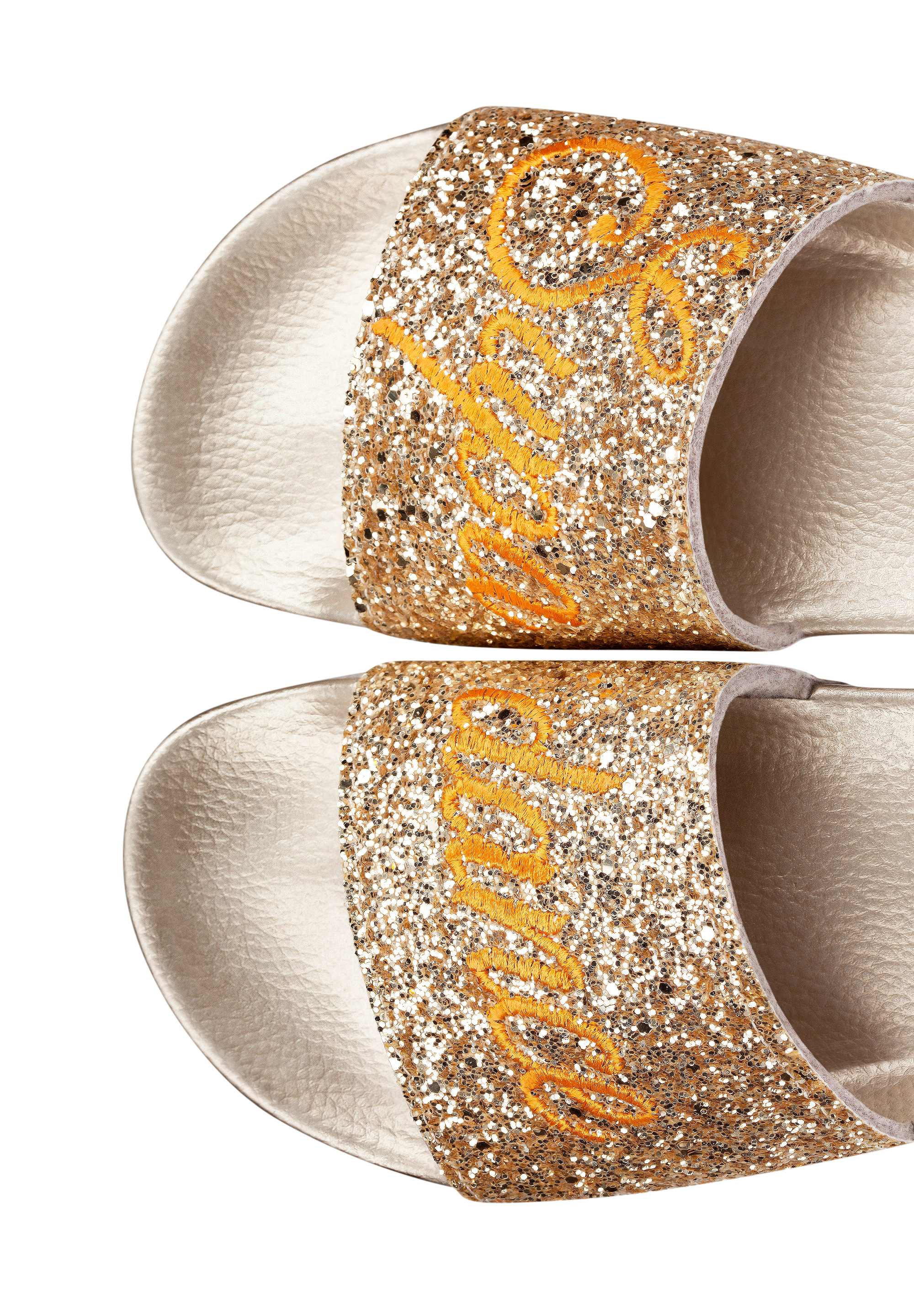 Supadance 7788 Gold Glitter Slides Shoe Care