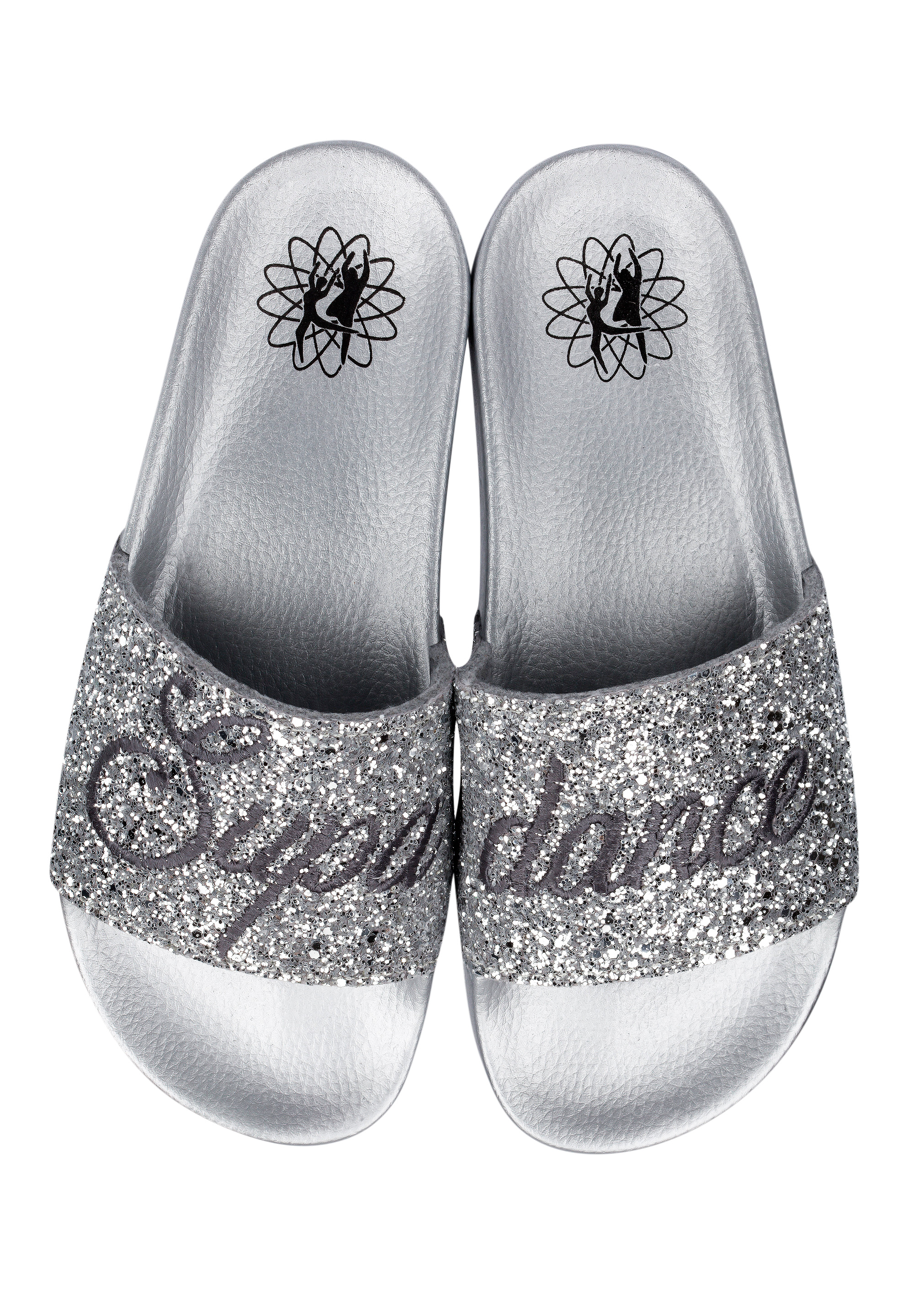 womens slides glitter