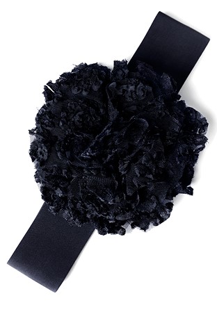 Armando Ladies Floral Belt 00082-Black Chic Flower