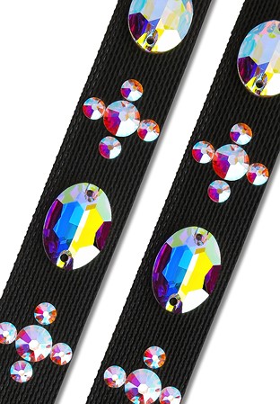 Ballroom Ave Crystallized Shoe Straps CS402 BLK-Crystal AB
