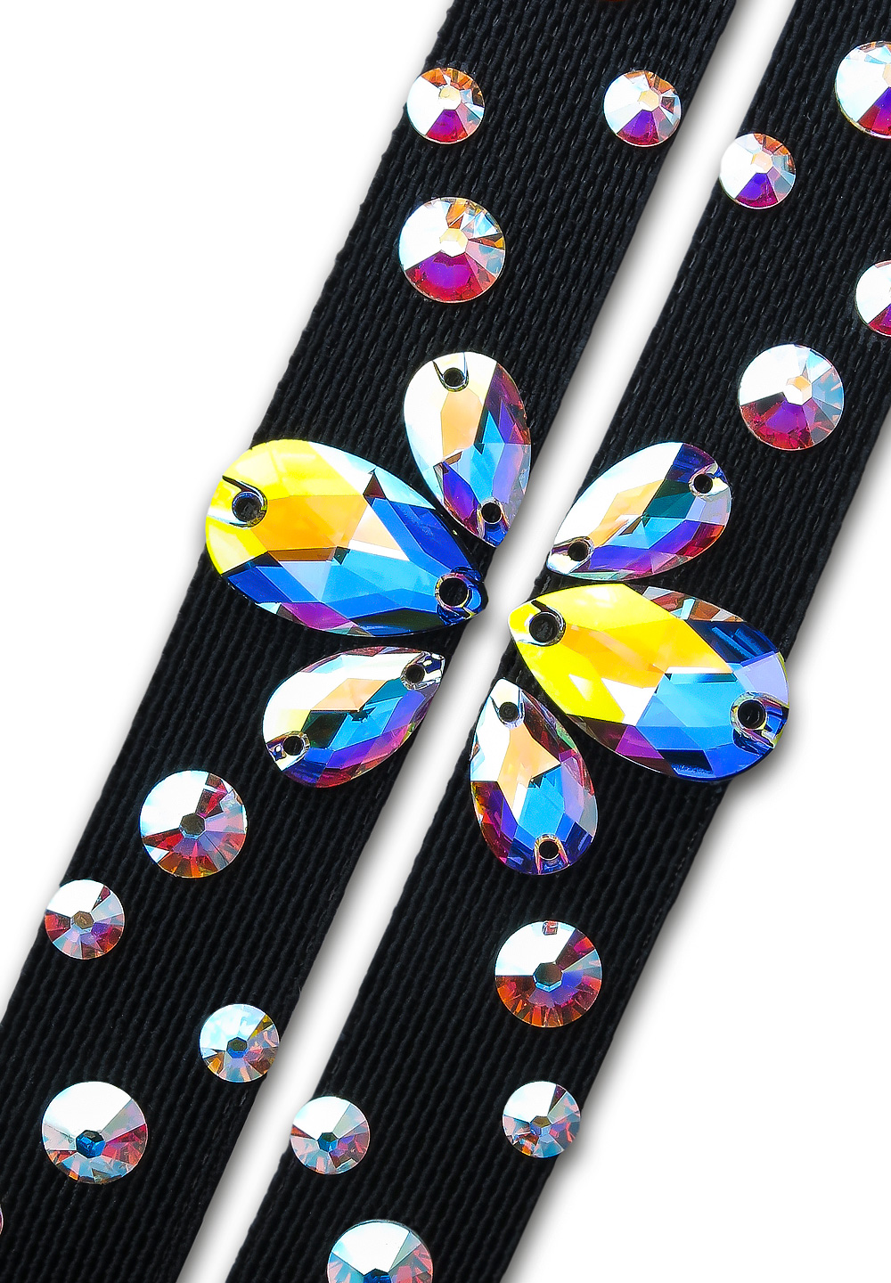 Ballroom Ave Crystallized Shoe Straps CS403 BLK-Crystal AB