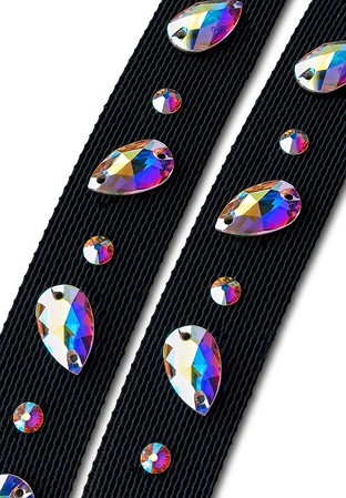 Ballroom Ave Crystallized Shoe Straps CS404 BLK-Crystal AB