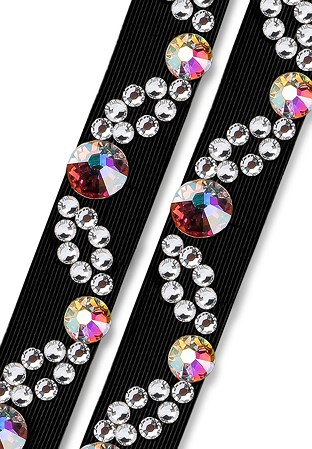 Ballroom Ave Crystallized Shoe Straps CS506 BLK-Crystal AB