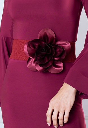 Dance America B901 - Floral Belt-Merlot