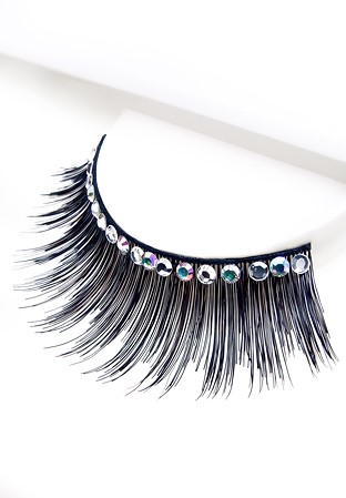 Eyelashes w Swarovski rhinestones 1L335 Black-Black