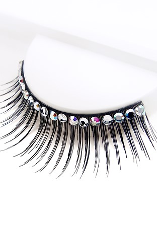 Eyelashes w Swarovski rhinestones 1L384 Black-Black