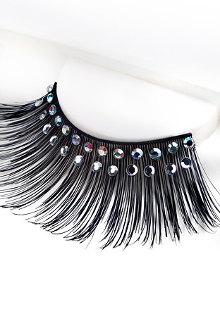 Eyelashes w Swarovski rhinestones 2L301L Black-Black