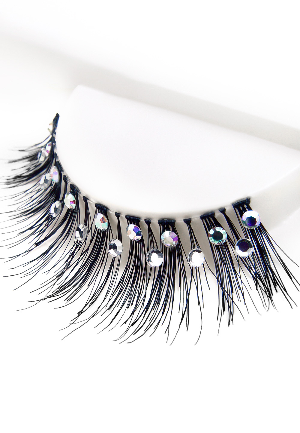 Eyelashes w Swarovski rhinestones 2L326 Black-Black