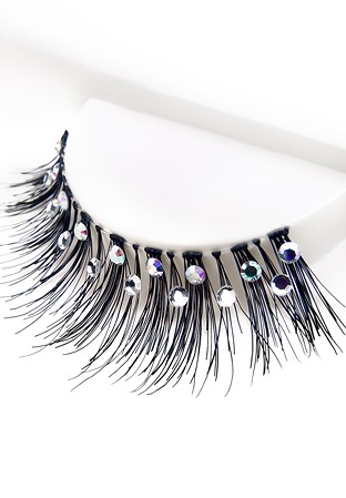Eyelashes w Swarovski rhinestones 2L326 Black-Black