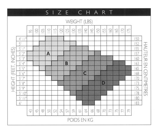 Danskin Tights Size Chart