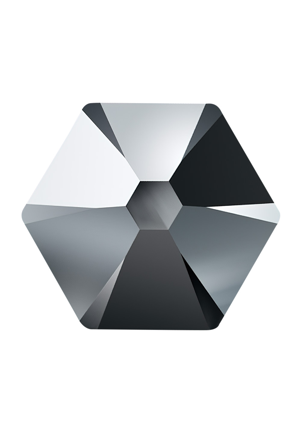 Preciosa Hot Fix Hexagon MAXIMA(438 31 220)-Jet Hematite