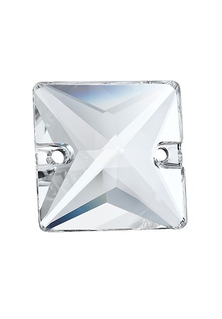 Preciosa Sew On Square(438 73 303)-Crystal