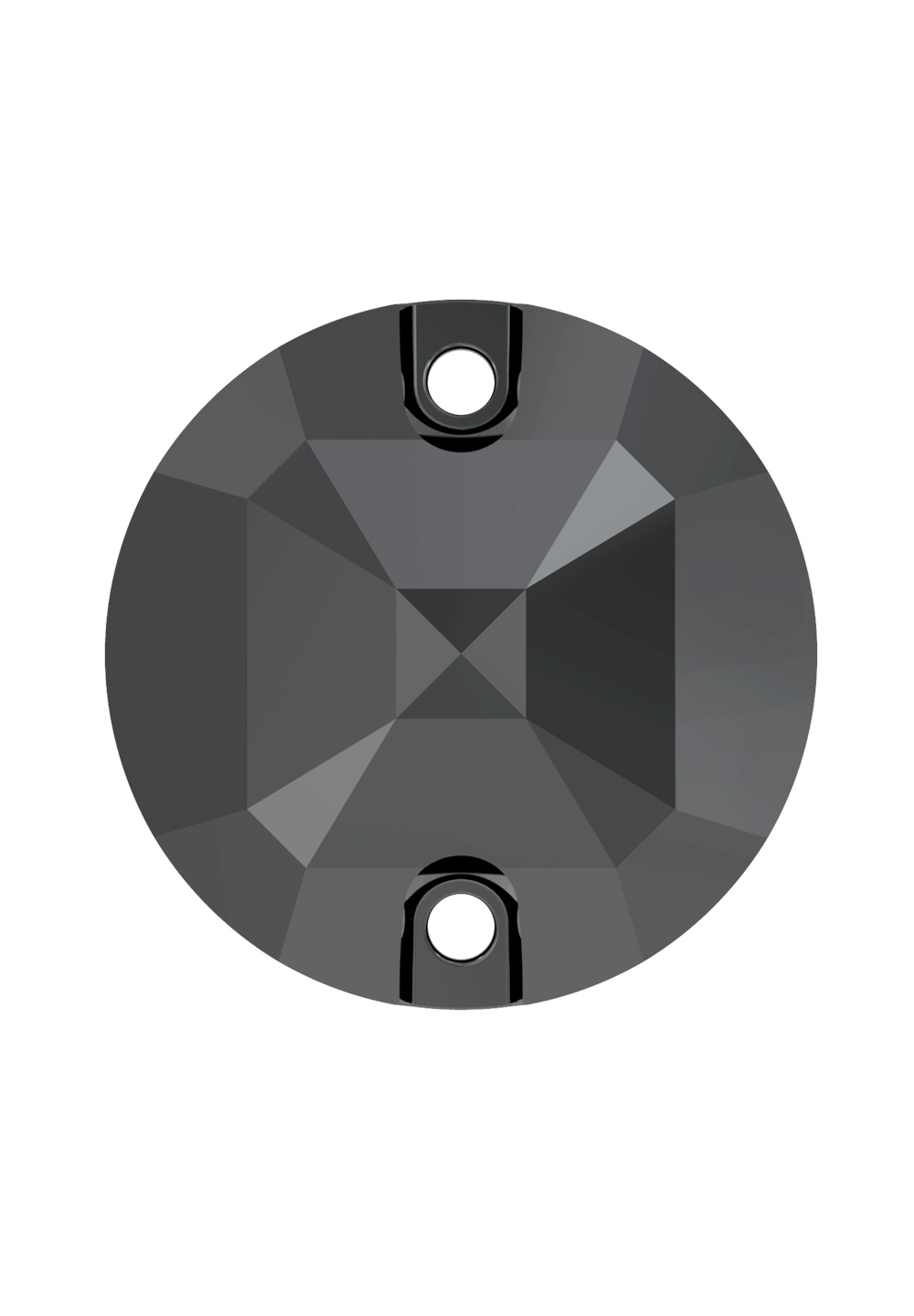 Lumilux Round Sew-On S010-Jet Hematite