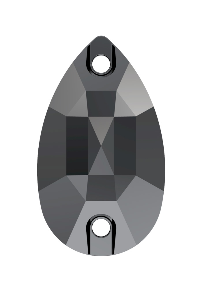 Lumilux Pear Sew On S030-Jet Hematite